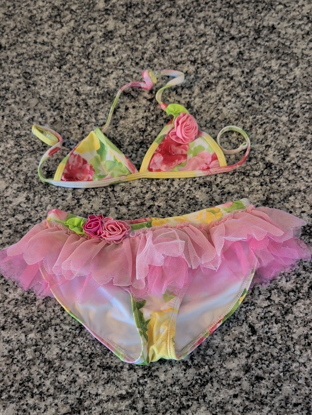 Kate Mack Pink Floral Tutu Bikini Set
